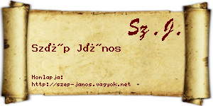 Szép János névjegykártya