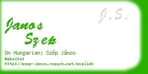 janos szep business card
